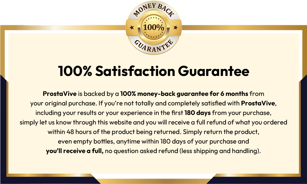 ProstaVive money-back guarantee graphic